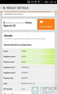Sony Mobile Xperia Z2 capture benchmark 3DMark Ice Storm Unlimited