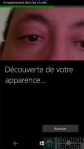 Test Lumia 950 capture d'écran windows hello iris 2