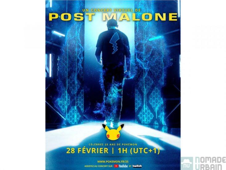 Ce soir Concert Virtuel Post Malone pour les 25 ans de Pokémon