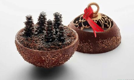 Bûche de Noël Plaza Athénée, une forêt sous bulle : l’idée gourmande du jour 11/24