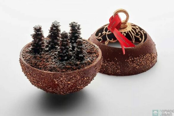 Bûche de Noël Plaza Athénée, une forêt sous bulle : l’idée gourmande du jour 11/24