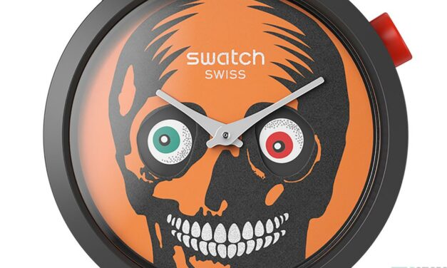 Découvre la Swatch It’s Spooky Time : la montre d’Halloween qui roule des yeux