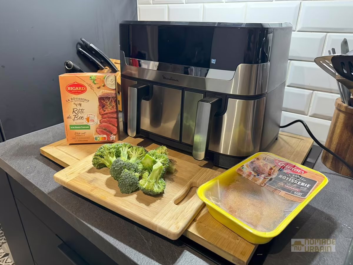 Test Moulinex Dual Easy Fry & Grill : Pour les couples qui veulent cuisiner un repas complet en une fois