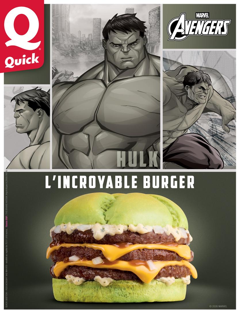 Quick x Marvel L’Incroyable Burger, inspiré de Hulk
