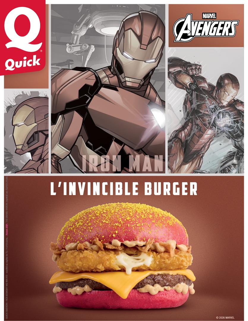 Quick x Marvel L’Invincible Burger, inspiré d’Iron Man