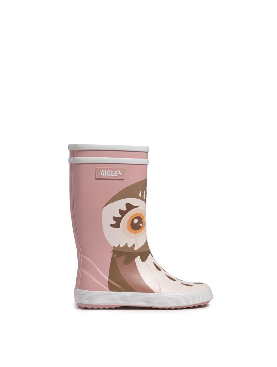 Botte Aigle x WWF chouette chevêchette, rose poudré