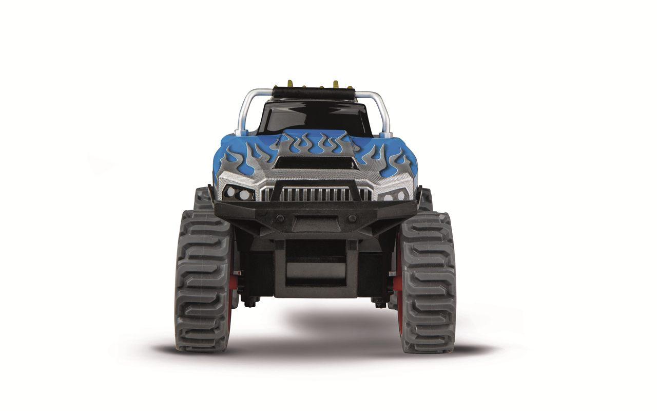 Monster Truck Carrera RC Sonic Racing CrossWorlds, carrosserie à flammes bleues et grandes roues