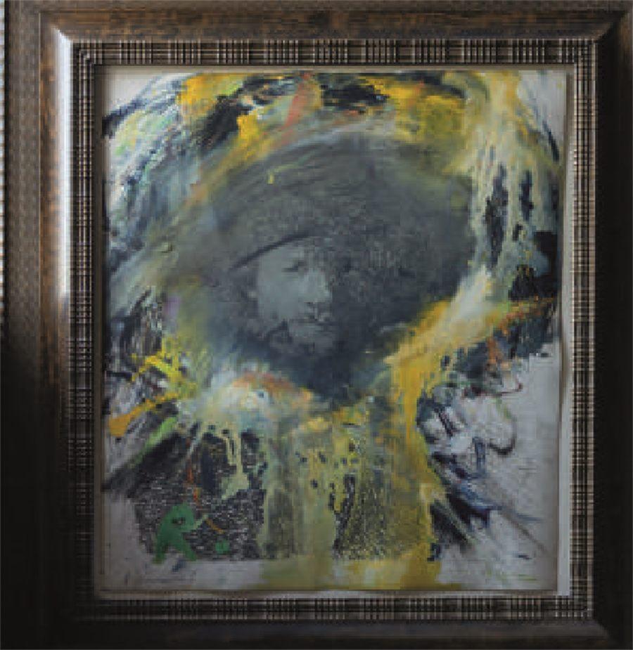 Un portrait de Rembrandt recouvert de peinture par Arnulf Rainer