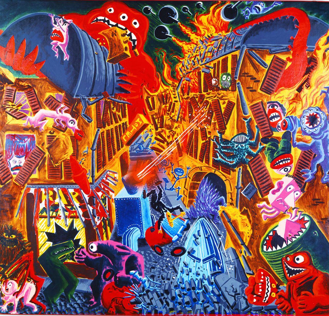 L'attaque de la rue du Malheur (1984) d'Hervé Di Rosa, période Figuration Libre