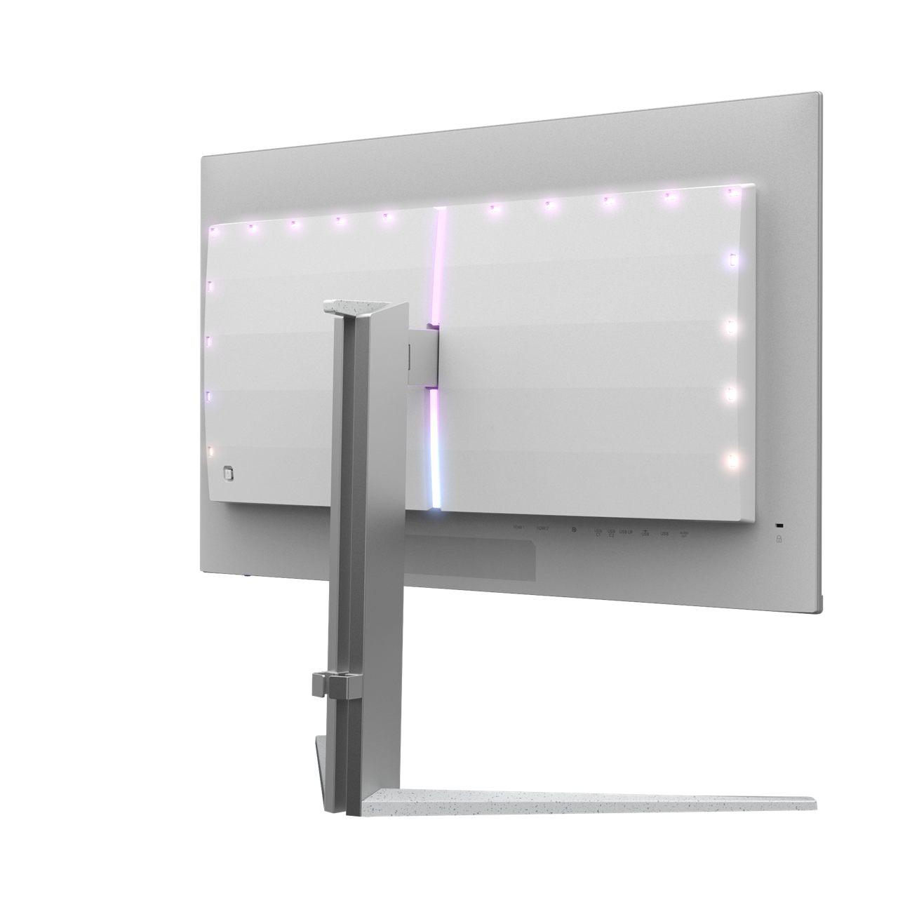 Dos du Philips Evnia 32M2N6901A avec l'éclairage Ambiglow allumé