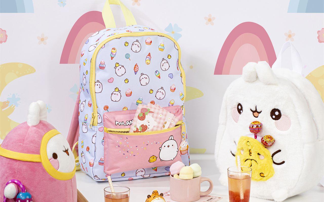 Sac à dos Molang Kids et univers kawaii aux couleurs pastel