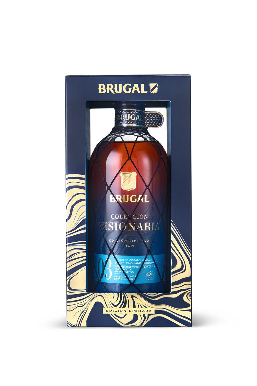 Coffret bleu et or de l'edition limitee Brugal Coleccion Visionaria Edicion 03