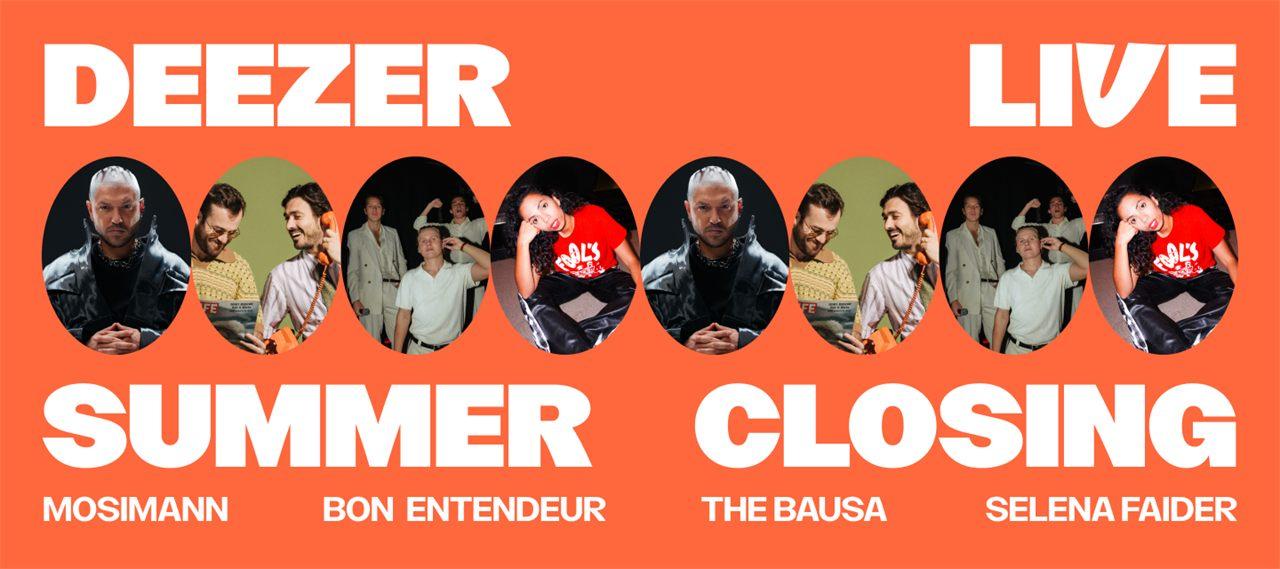 Affiche de la soiree Deezer Live electro-house du 9 septembre et ses quatre artistes