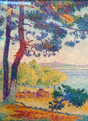 Apres-midi a Pardigon de Henri-Edmond Cross, peinture neo-impressionniste