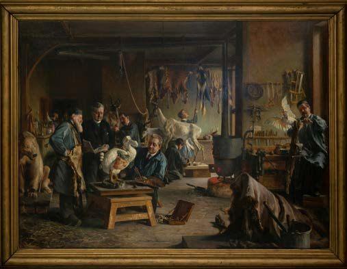 Le laboratoire de taxidermie du Museum peint par Henri Coeylas en 1903