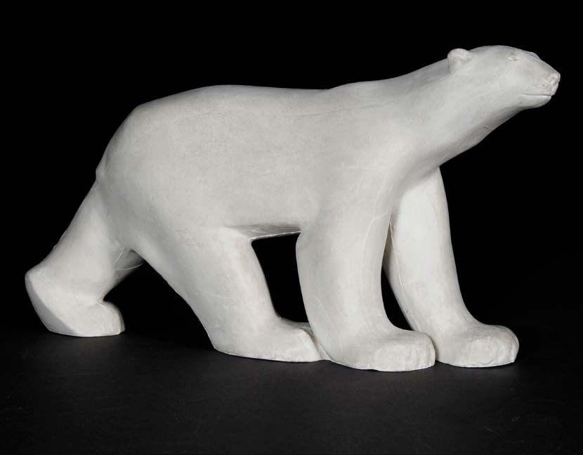 Ours blanc de Francois Pompon, sculpture aux formes lisses et epurees
