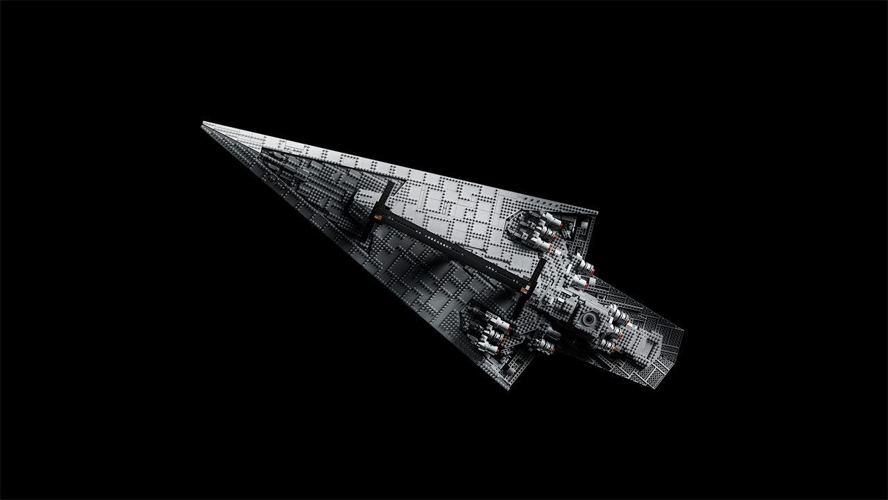 Detail de la coque du LEGO Star Wars Executor vue en plongee