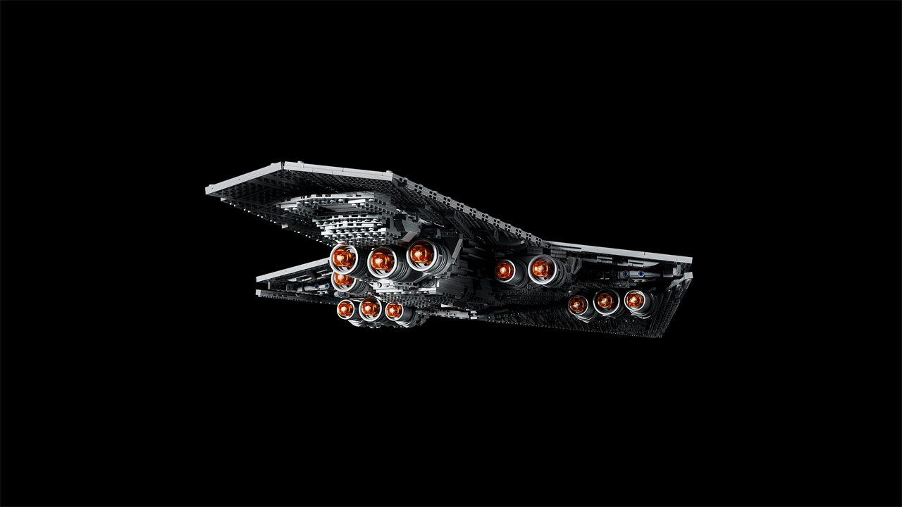 Les moteurs du LEGO Star Wars Executor vus de l'arriere