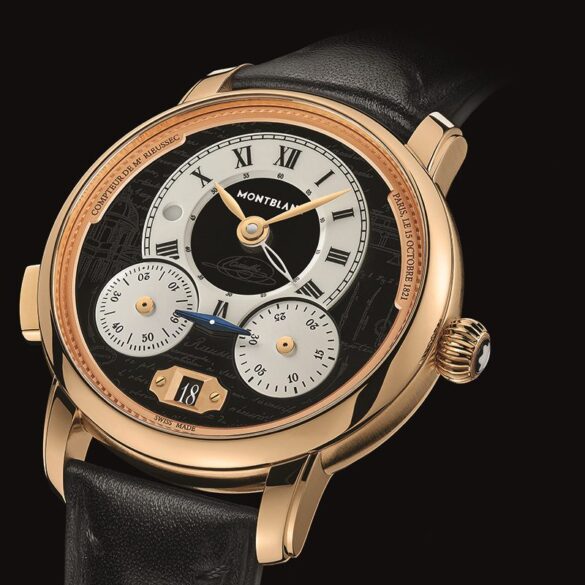 Éteignez la lumière, et le cadran de cette Montblanc se met à raconter l&rsquo;invention du chronographe