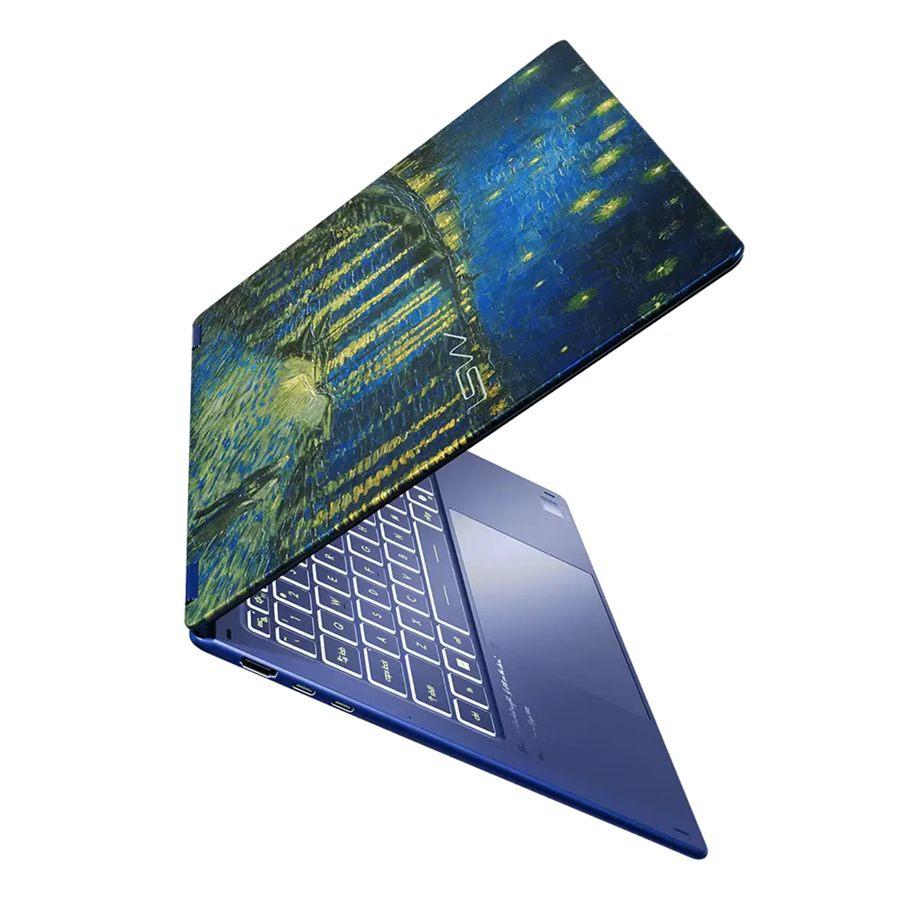 Capot du MSI Prestige 14 Flip Van Gogh orne de La Nuit etoilee sur le Rhone
