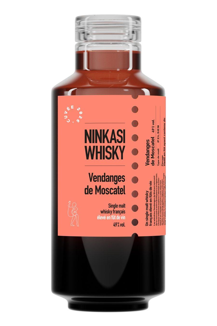 Bouteille Ninkasi Whisky Vendanges de Moscatel, etiquette corail, cuvee 2026