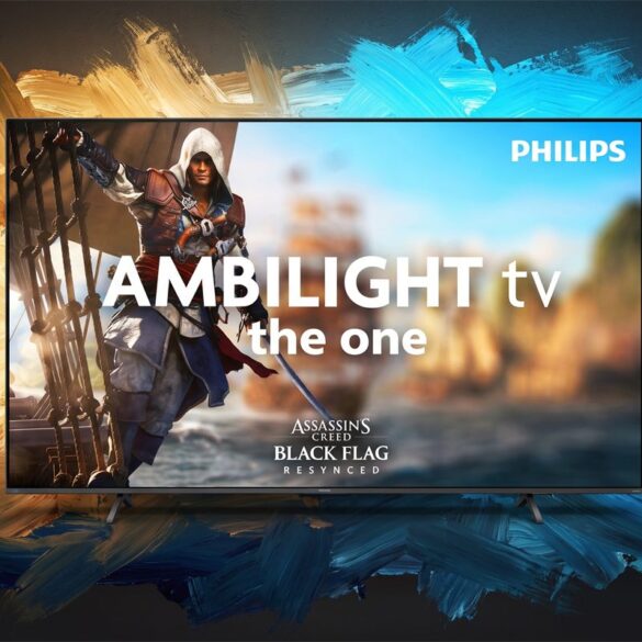 Vous jouez à Assassin&rsquo;s Creed Black Flag dans le noir ? Avec Philips Ambilight, la mer des Caraïbes déborde de l&rsquo;écran et vient éclairer le salon