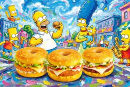 Des donuts burgers jaunes du pain au ketchup, oui, nous sommes bien chez les Simpson