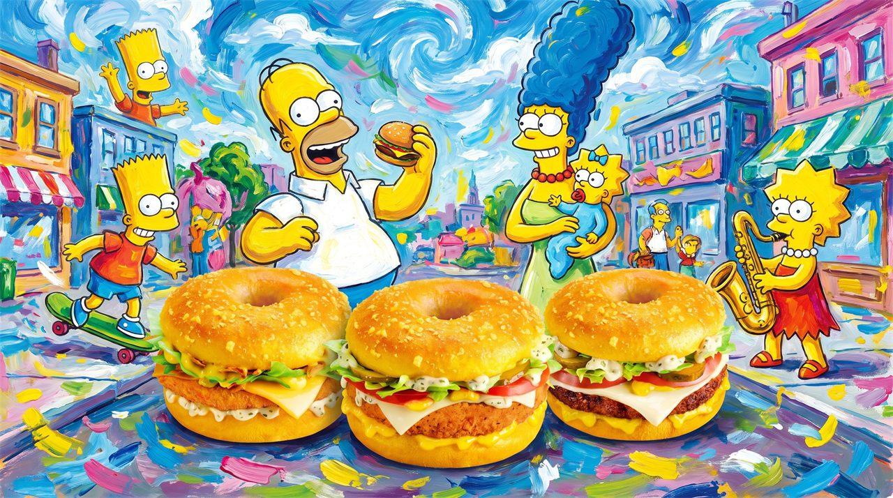 Des donuts burgers jaunes du pain au ketchup, oui, nous sommes bien chez les Simpson