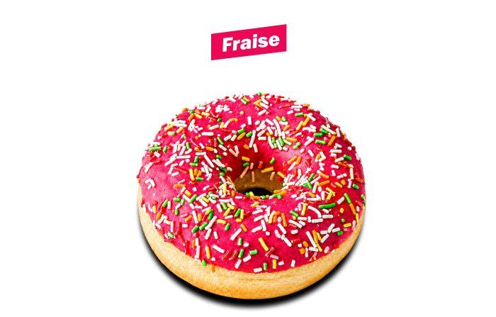 Donut Fraise Vermicelles de Quick, enrobage rose et vermicelles colores
