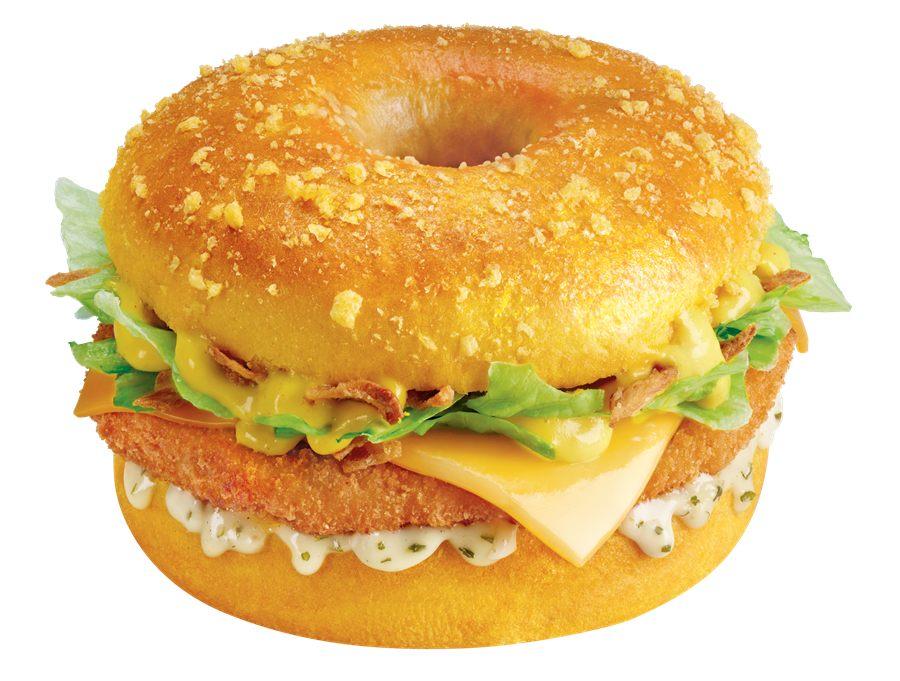Marge Burger Poulet de Quick, cheddar et oignons croustillants
