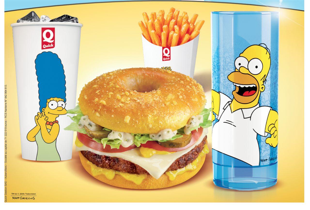 Le verre collector Homer propose avec un menu Quick x Les Simpson