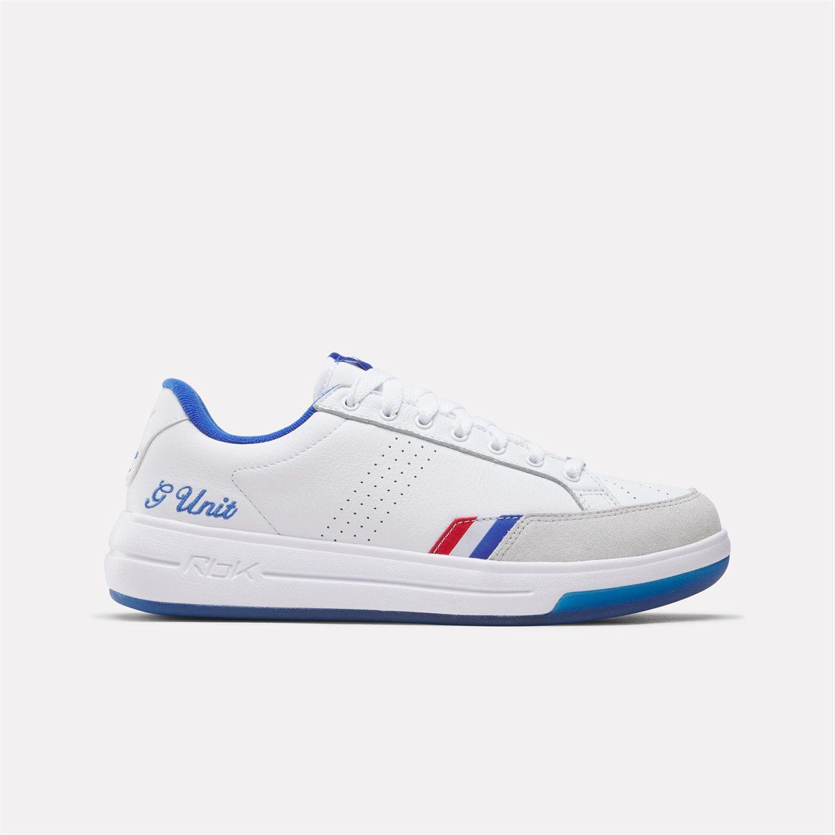 Détails de la Reebok x G-Unit G6 : profil, paire vue de dessus, script G Unit