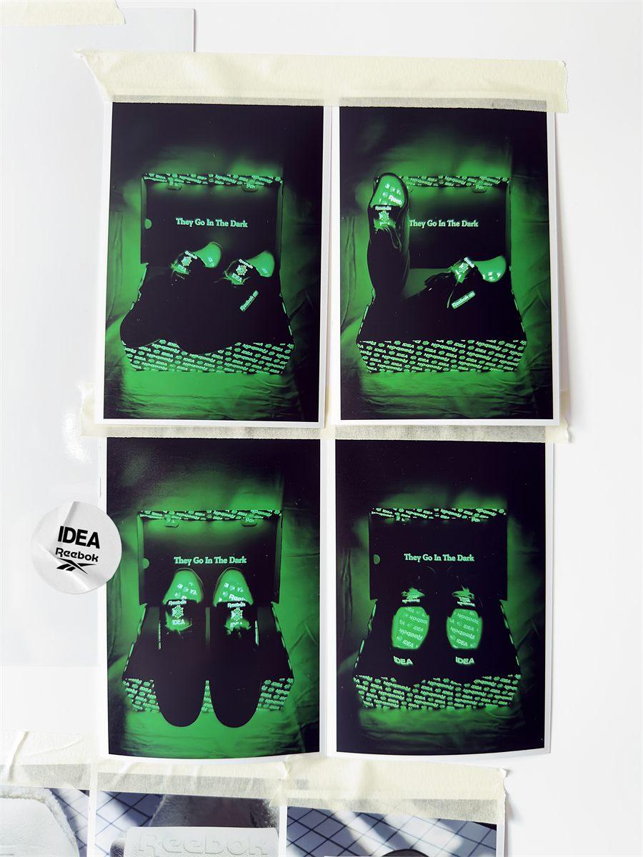 Boite de la Reebok x IDEA Club C 85 dans le noir, signature They Go In The Dark
