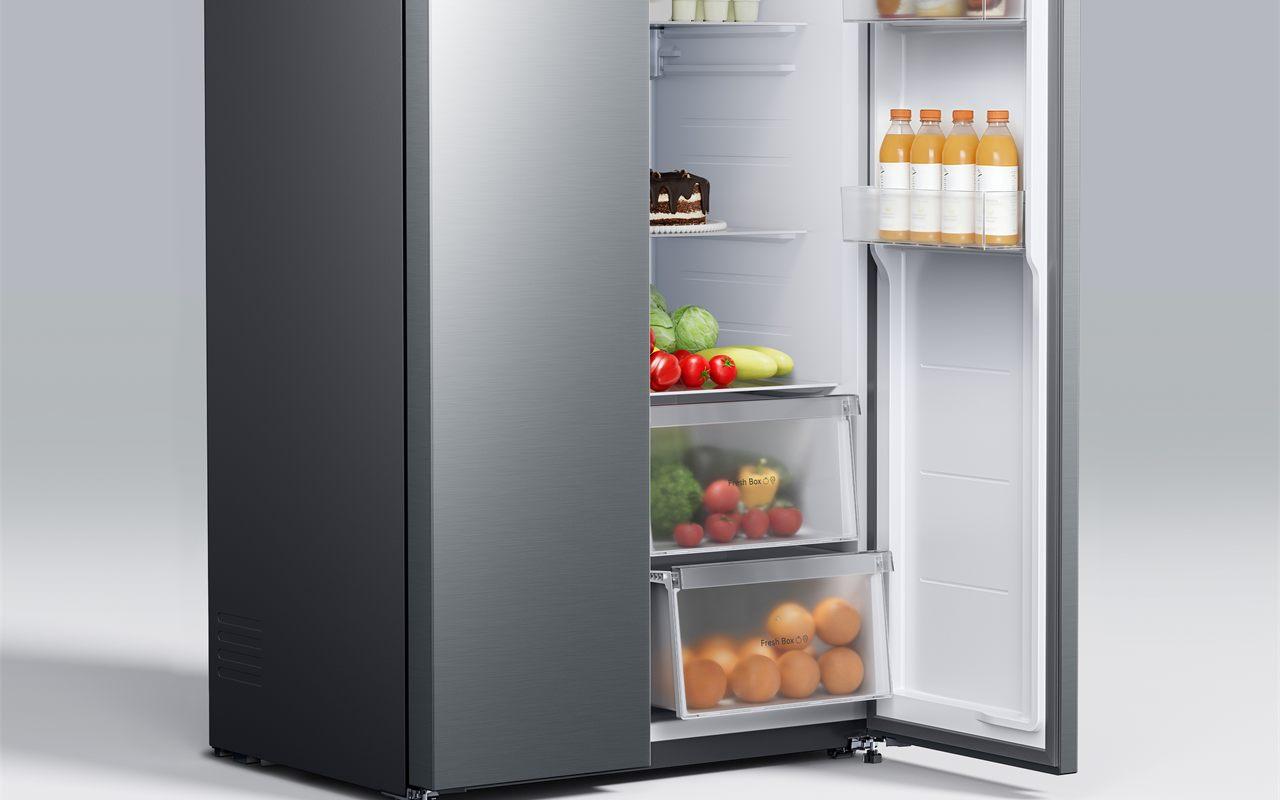 L'intérieur du réfrigérateur Xiaomi Mijia avec ses tiroirs Fresh Box et balconnets