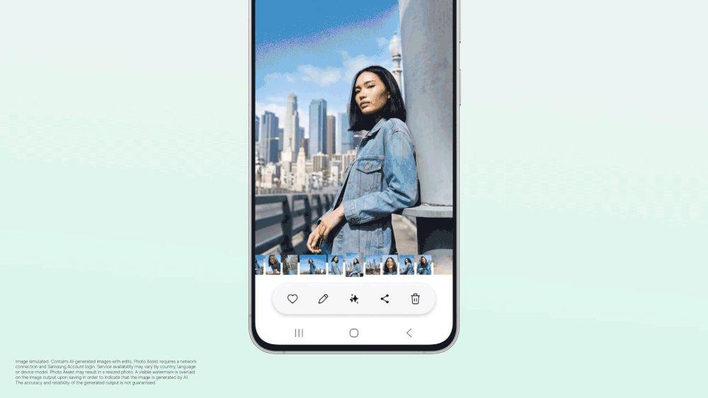 Assistant Photo de Galaxy AI en action sur l'ecran du S26 FE