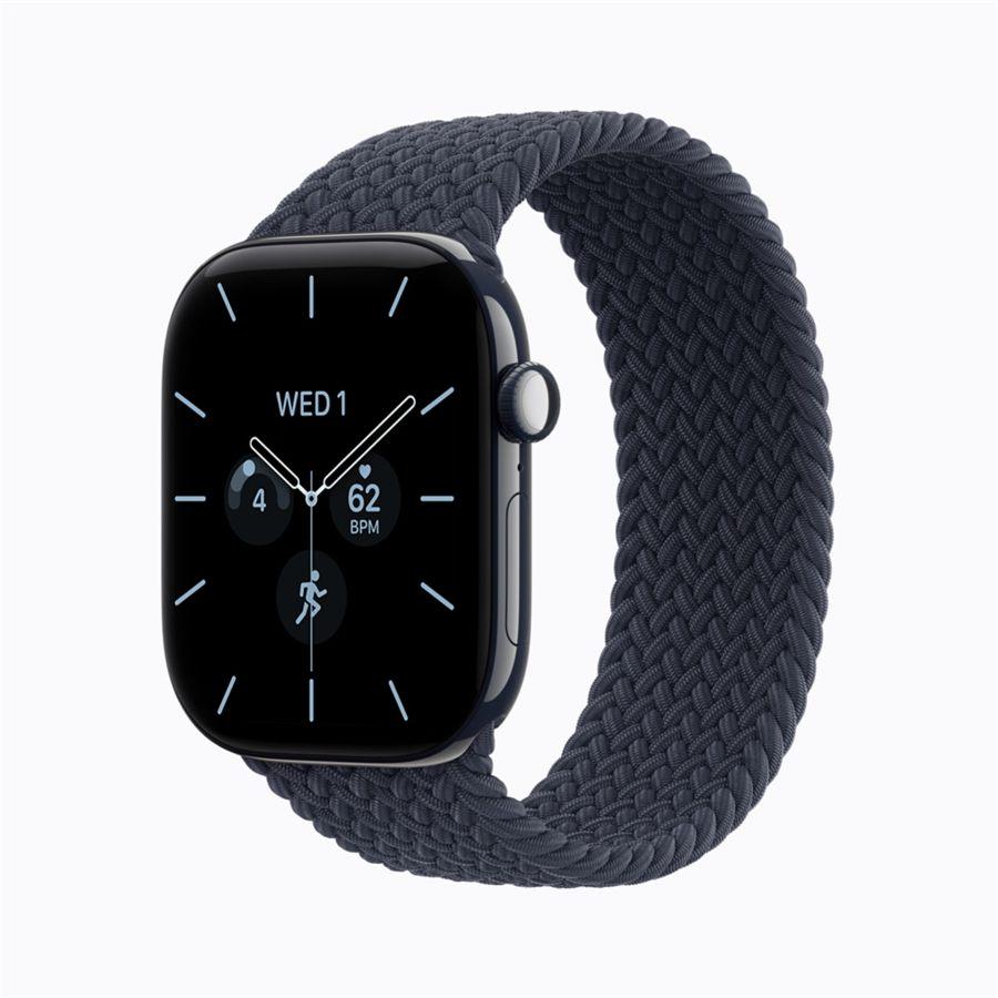 Apple Watch Series 12 en céramique bleu nuit avec Boucle Solo tressée