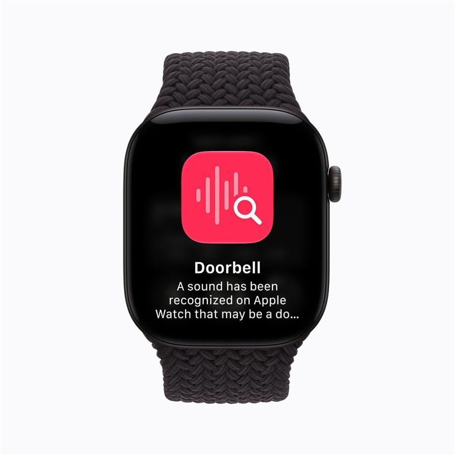 Notification de reconnaissance des sons signalant une sonnette sur l'Apple Watch Series 12