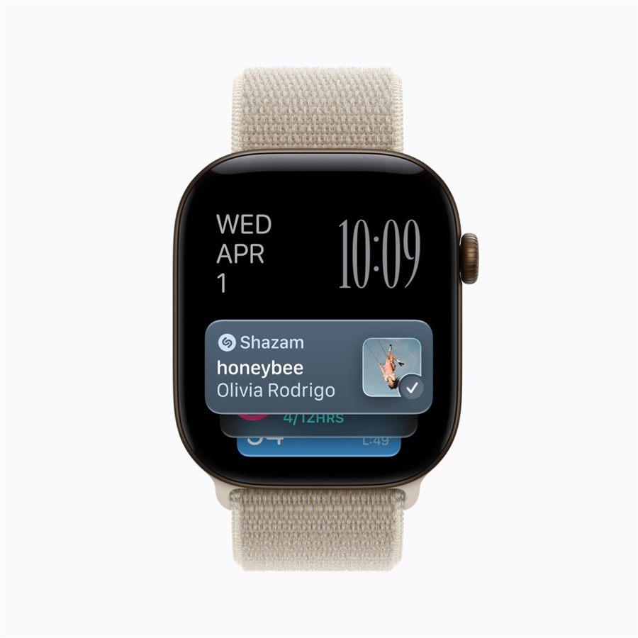 Widget Reconnaissance des morceaux avec Shazam sur l'Apple Watch Series 12
