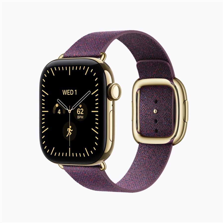 Apple Watch Series 12 en titane or brillant avec Boucle Moderne