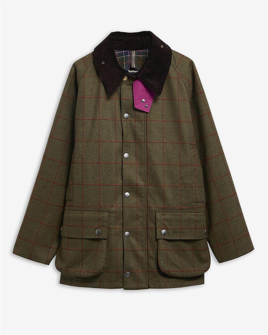 Veste Barbour Beaufort en laine à carreaux windowpane, col en velours côtelé