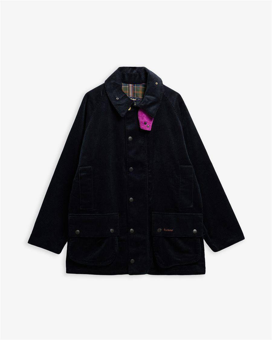 Veste Barbour Beaufort en velours côtelé bleu marine de la collection Barbour x Paul Smith