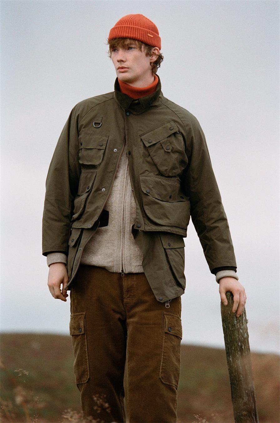 Pantalon ample en velours côtelé Barbour x norbit sous la Casual Jacket 3-en-1