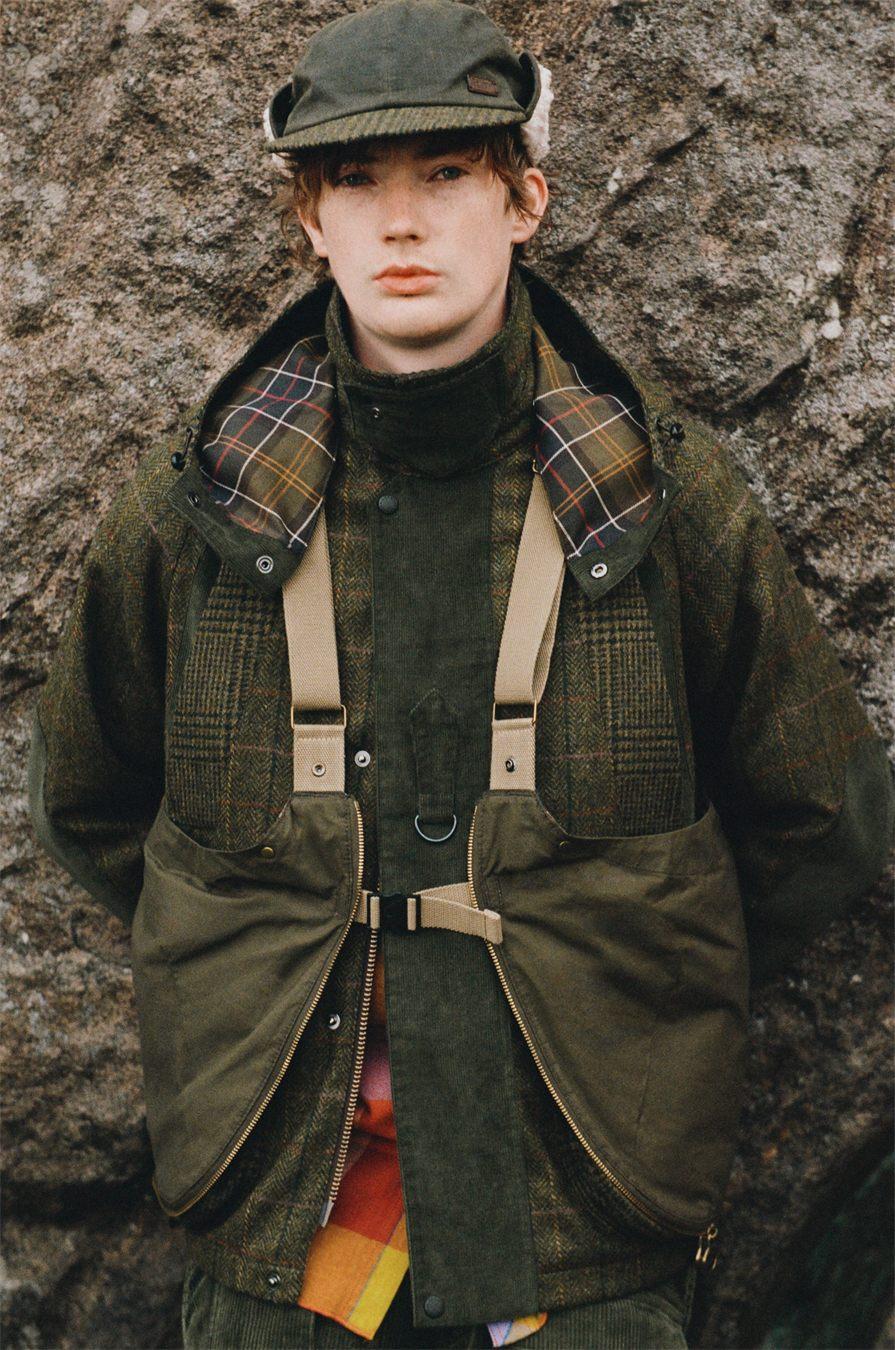 Wool Jacket Barbour x norbit en laine à carreaux, col doublé de tartan