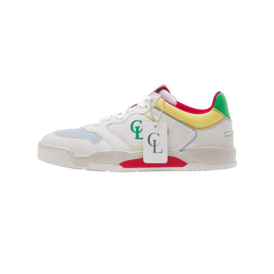 Sneakers Bsktball 1 Retro Christian Louboutin en cuir blanc à empiècements colorés
