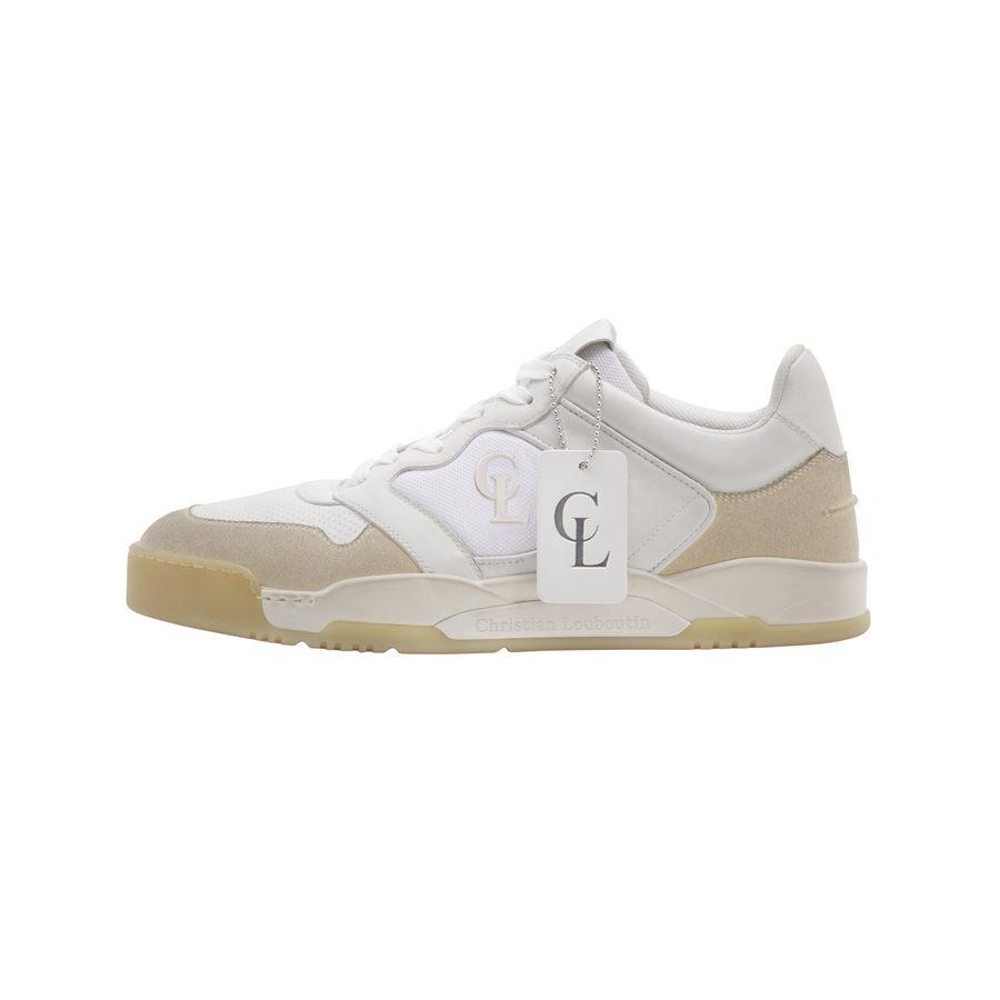 Sneakers Bsktball 1 Retro Christian Louboutin en cuir retourné egg shell