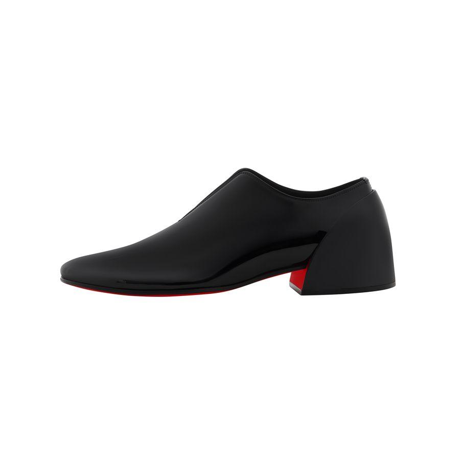 Slip-on Paddle Christian Louboutin en cuir verni noir à semelle rouge