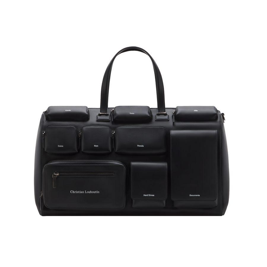Sac de voyage Tactical Christian Louboutin aux poches marquées cartes, outils, disques durs
