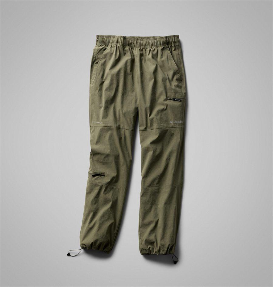 Pantalon de Jogging Cargo Tissé kaki, poche zippée à la cuisse et chevilles à cordon