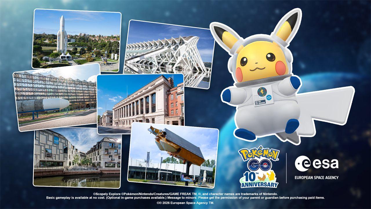 Pikachu astronaute et les lieux européens qui accueillent l'événement Pokémon GO