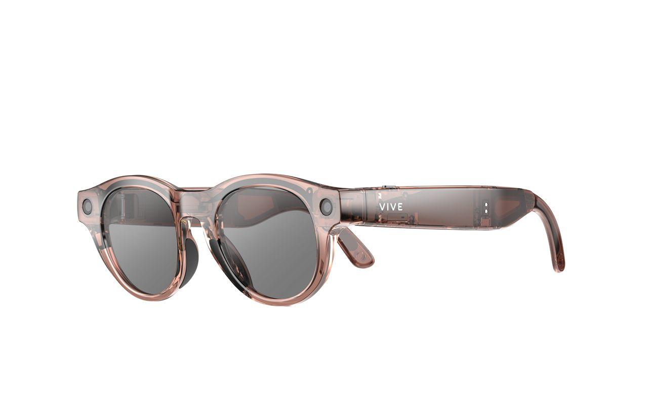 Lunettes connectées HTC VIVE Eagle, monture pantos transparente coloris Clear Brown